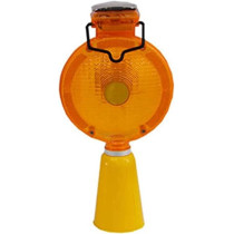 Abbasali Roadway Safety Solar Warning Flashing Traffic Cone LED Light, Solar Powered for Enhanced Road Visibility
