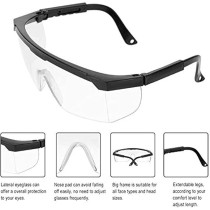 Protective Glasses Safety Goggles, Anti UV, Shock, Fog, Scratch, and Dust Resistant with Adjustable Length for Nail Art and General Use