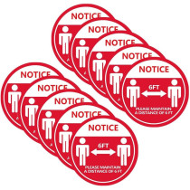 Lqw Home Floor Markers, 1/5/10 Pcs Floor Warning Stickers, Social Distancing, Please Keep Wait Here Stand Here, and Keep 6ft Distance, Stickers, 10 Pcs