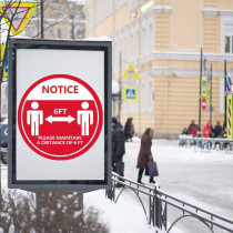 Lqw Home Floor Markers, 1/5/10 Pcs Floor Warning Stickers, Social Distancing, Please Keep Wait Here Stand Here, and Keep 6ft Distance, Stickers, 5 Pcs