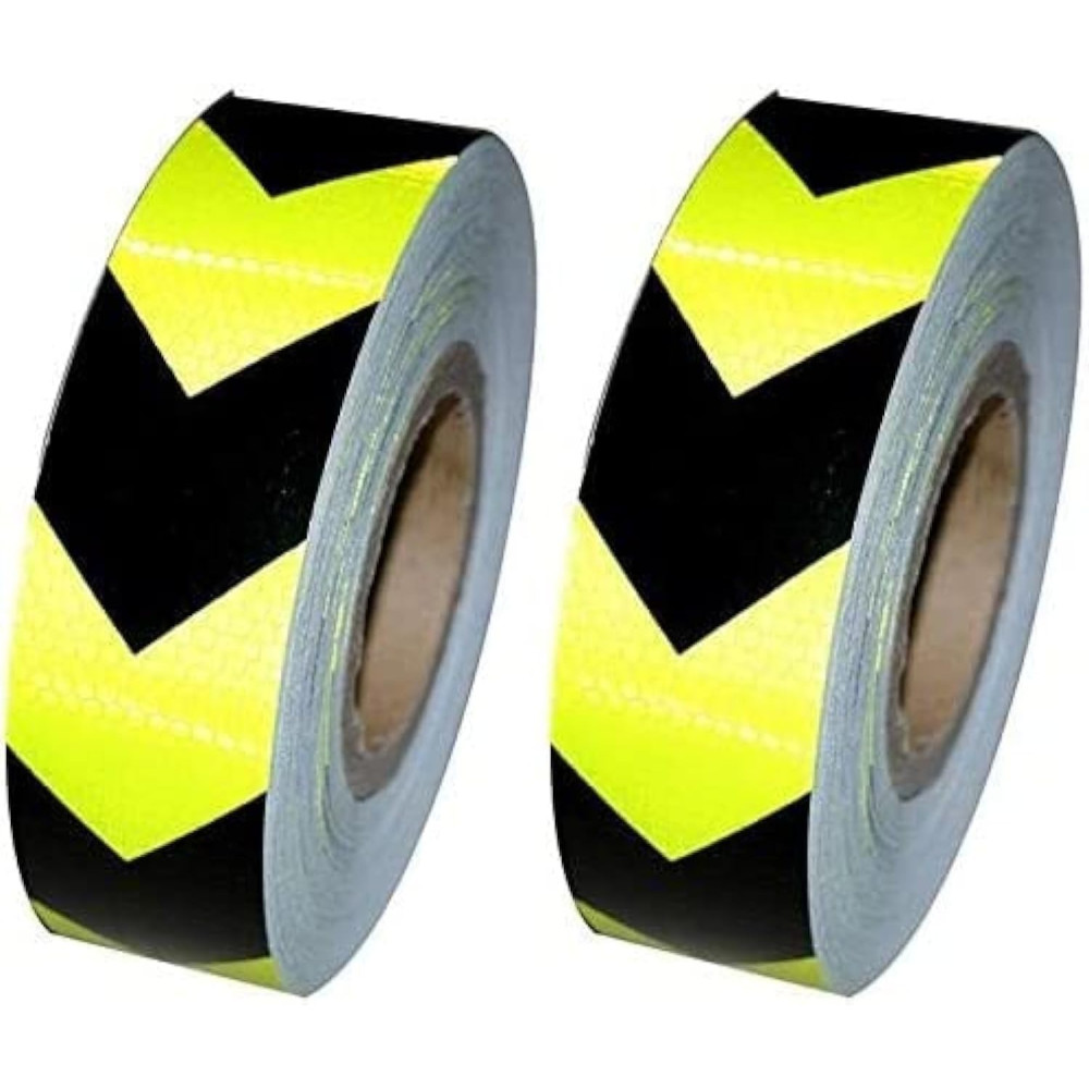 Abbasali Vehicle Night Reflective Safety Warning Tape, Green and Black Arrow Reflective Sticker for Cars, Trucks, and Buses
