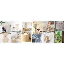 Abbasali 40 Yards White Cotton Cord, 12mm Craft Rope for Wall Hangings, Gardening, and Home Includes Gloves and Knife