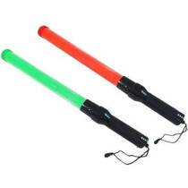 Abbasali Traffic Baton Light, Handheld Flashing Warning Stick for Night Use, Red And Green, Battery Operated, 1pc Red And 1pc Green
