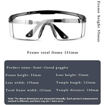 Abbasali Transparent Safety Goggles, Anti-Splash, Impact-Resistant, Anti-Fog Work Safety Goggles with Adjustable Clear Lens