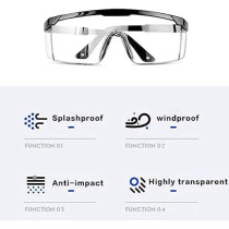 Abbasali Transparent Safety Goggles, Anti-Splash, Impact-Resistant, Anti-Fog Work Safety Goggles with Adjustable Clear Lens