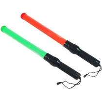 Traffic Baton Light, Battery And Rechargeable Handheld Flashing Warning Stick for Night Use, Red And Green, Green, Battery Operated