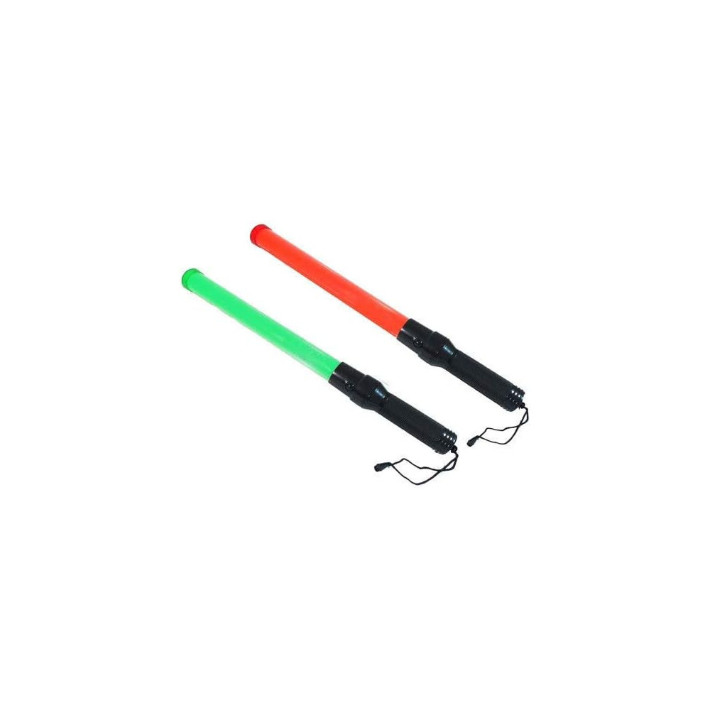 Traffic Baton Light, Battery And Rechargeable Handheld Flashing Warning Stick for Night Use, Red And Green, Green, Battery Operated