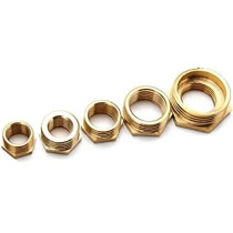 Abbasali Pack of 2 Brass Reducer BSP Male Thread to BSP Female Thread Reducing Bush Hex Reducer Bushing Hose Pipe Fitting Connector Adapter, 3/4 X1/2 Inch, Versatile and Durable