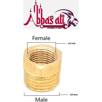 Abbasali Pack of 2 Brass Reducer BSP Male Thread to BSP Female Thread Reducing Bush Hex Reducer Bushing Hose Pipe Fitting Connector Adapter, 3/4 X1/2 Inch, Versatile and Durable