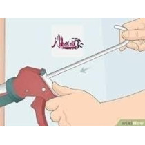 Abbasali Silicon Sealant Standard Quality for Repairing Uses in Bathrooms, Doors, and Fixing Items, Includes 1pc Silicon Gun, Pack of 24, White