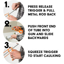 Abbasali Silicon Gun with Silicon, Clear, High Quality Clear Sealant for a Variety of Uses