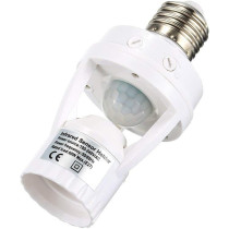 360 Degree Detection PIR Infrared Motion Sensor E27 LED Light Lamp Base Holder, Day & Night Modes for Energy Efficient Lighting