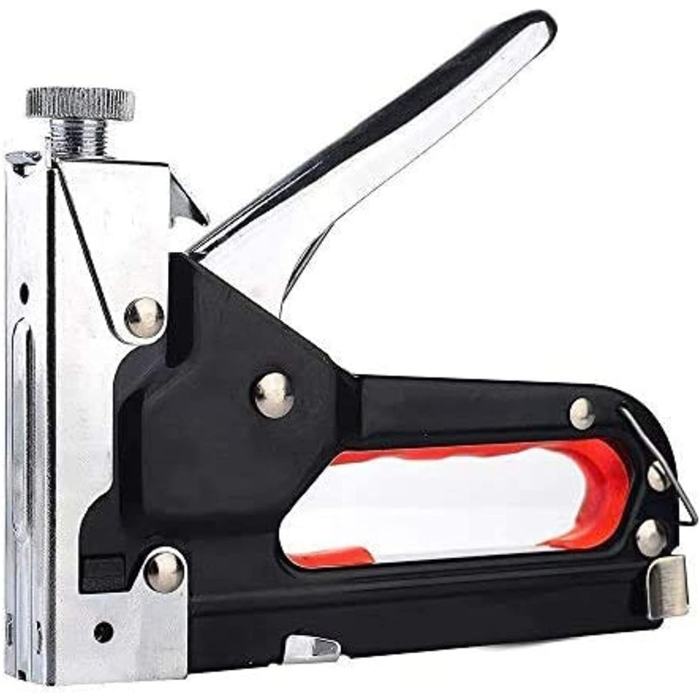 Abbasali 3 in 1 Staple Gun Upholstery Stapler, Heavy Duty Power Crown Shooter Tacker Hand Operated Stainless Steel Nail Gun Tool for Carpentry, Furniture, Doors And Windows