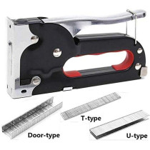 Abbasali 3 in 1 Staple Gun Upholstery Stapler, Heavy Duty Power Crown Shooter Tacker Hand Operated Stainless Steel Nail Gun Tool for Carpentry, Furniture, Doors And Windows