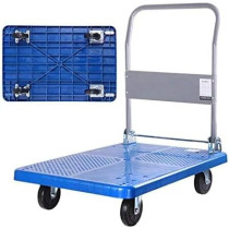 Generic 150kg Plastic Platform Hand Trolley, Durable and Reliable for Heavy Duty Transporting