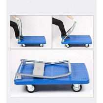 Generic 150kg Plastic Platform Hand Trolley, Durable and Reliable for Heavy Duty Transporting