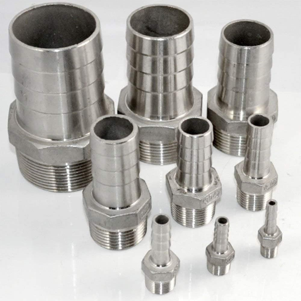 Abbasali Male Thread Hose Pipe Fitting SS Kim Nipple 3/8 Inch, Durable and Reliable for Plumbing Connections