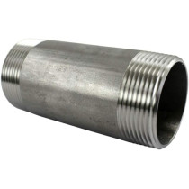 Abbasali Threaded Pipe Fitting Coupler SS Barrel Nipple 3/4 x 4 Inch Strong and Long-lasting Pipe Connector