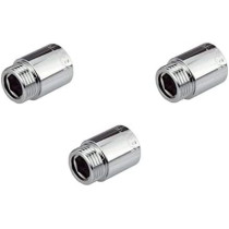 Abbasali Chrome Extension Nipple Male to Female 1/2 Inch British Standard Pipe, BSP, Pack of 3, 1/2x40mm And 3 Pcs Teflon Tape, Ideal for Extension Applications