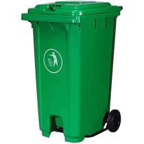Abbasali Large Outdoor Trash Can with Lid Pedal, Recycling Bins for Garden Trash Sorting, Green, 240L