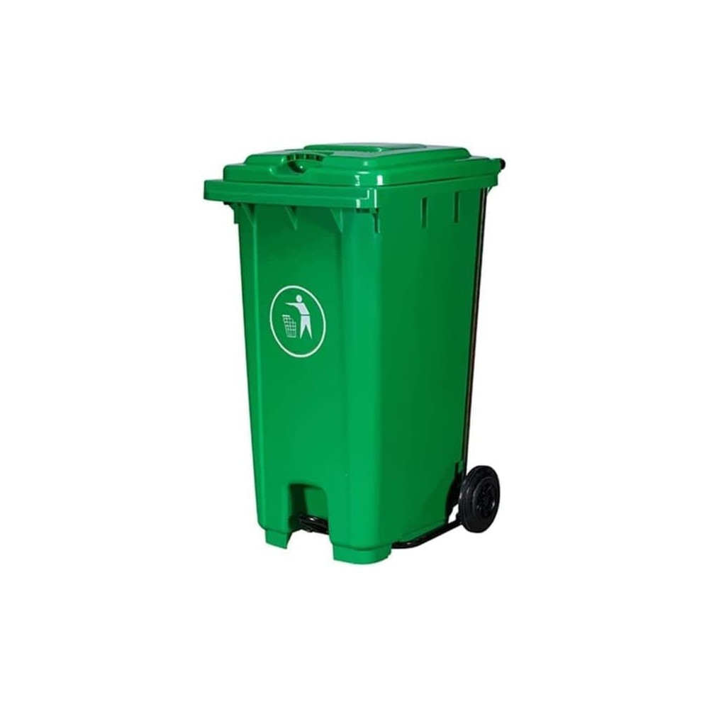 Abbasali Large Outdoor Trash Can with Lid Pedal, Recycling Bins for Garden Trash Sorting, Green, 240L