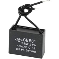 Abbasali Capacitor for Ceiling Fans, 2.5 UF, Square Model, Made in India, Reliable Performance