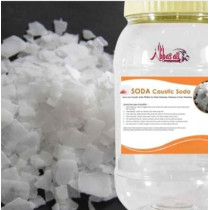 Abbasali Pure Caustic Soda Flakes 1kg, Sodium Hydroxide NaOH, Ideal for Soap and Detergent Making, Includes Gloves, Masks, and Goggles