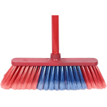 Moonlight Soft Bristles Broom, 30cm, Red, Lightweight and Effective Cleaning Tool