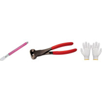 Abbasali Glass Cutter Pen Type with Top Cutter 6 Inch and Knitted Gloves for Glass Cutting Safety