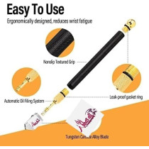 Abbasali Glass Cutter Pen Type with Top Cutter 6 Inch and Knitted Gloves for Glass Cutting Safety