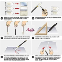 Abbasali Glass Cutter Pen Type with Top Cutter 6 Inch and Knitted Gloves for Glass Cutting Safety