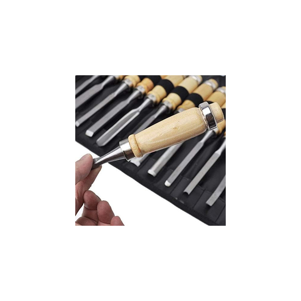 Wood Carving Hand Chisel Set 12-Piece Woodworking Lathe Gouges for Precision Carving