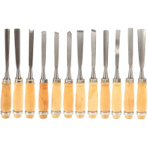 Wood Carving Hand Chisel Set 12-Piece Woodworking Lathe Gouges for Precision Carving