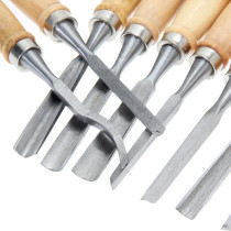 Wood Carving Hand Chisel Set 12-Piece Woodworking Lathe Gouges for Precision Carving