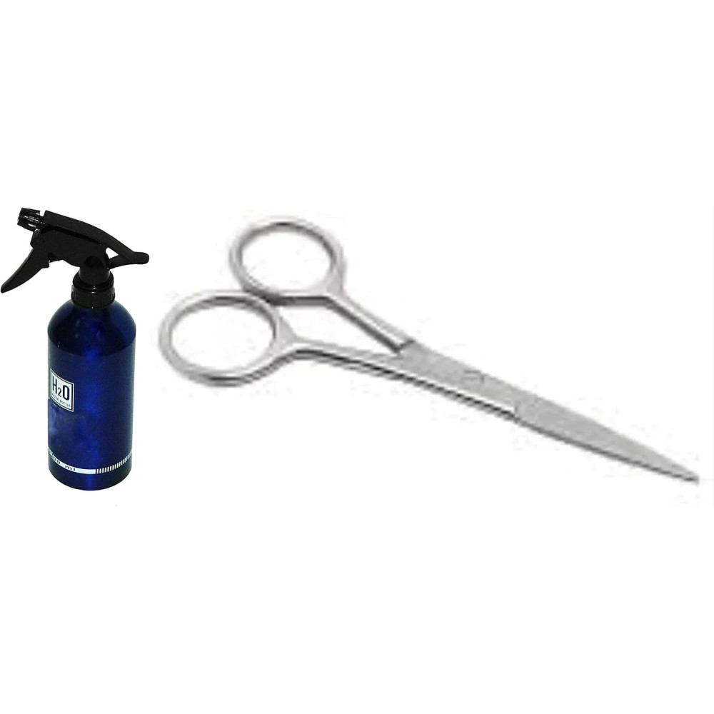 Abbasali 500ml Hair Sprayer and Scissor Set for Haircut Mustache Beard and Eyebrow Grooming