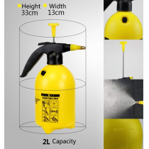 Woheni 2L Manual Pressure Sprayer Bottle, Hand Pump Fogger for Home, Garden, And Industrial Use, Yellow