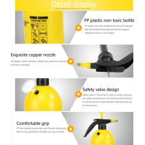 Woheni 2L Manual Pressure Sprayer Bottle, Hand Pump Fogger for Home, Garden, And Industrial Use, Yellow