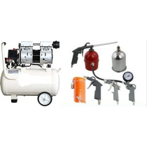 Abbasali 50L Silent Single Head Air Compressor with 5-Piece Tool Kit: Airduster Gun, Spray Gun, Service Gun, Inflator Gauge And Spiral Hose