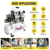 Abbasali 50L Silent Single Head Air Compressor with 5-Piece Tool Kit: Airduster Gun, Spray Gun, Service Gun, Inflator Gauge And Spiral Hose