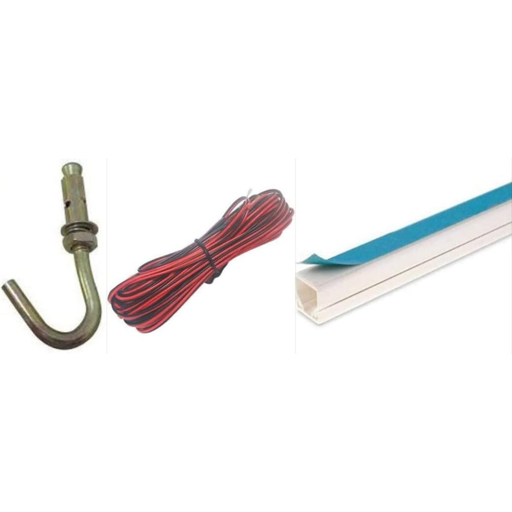 Abbasali Ceiling Fan Fixing Kit, Includes Fan Hook, Trunking, And Cable for Easy Installation