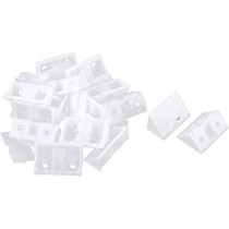 Abbasali Furniture Shelf Cabinet Angle Brackets, 20pcs White Plastic Brackets for Easy Assembly