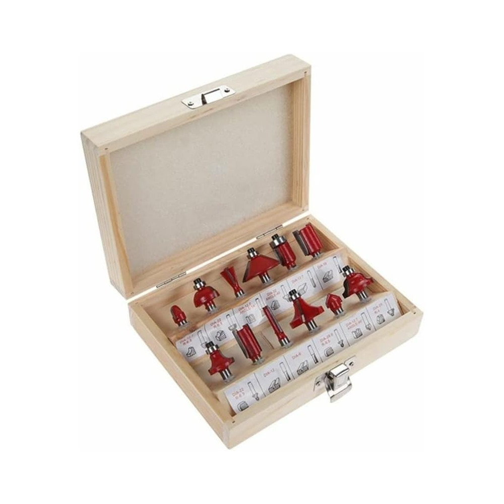 Abbasali 12-Piece Milling Cutter Router Bit Set, 8mm Cutters for Floor And Handcrafted Projects