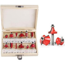 Abbasali 12-Piece Milling Cutter Router Bit Set, 8mm Cutters for Floor And Handcrafted Projects
