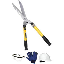 Abbasali Garden Hedge Shears, Trimming Scissors for Boxwood And Bushes with Gloves, Goggles And Helmet for Safety