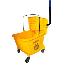 Abbasali 36L Single Mop Wringer Trolley, Commercial Grade Mop Bucket Cart for Cleaning