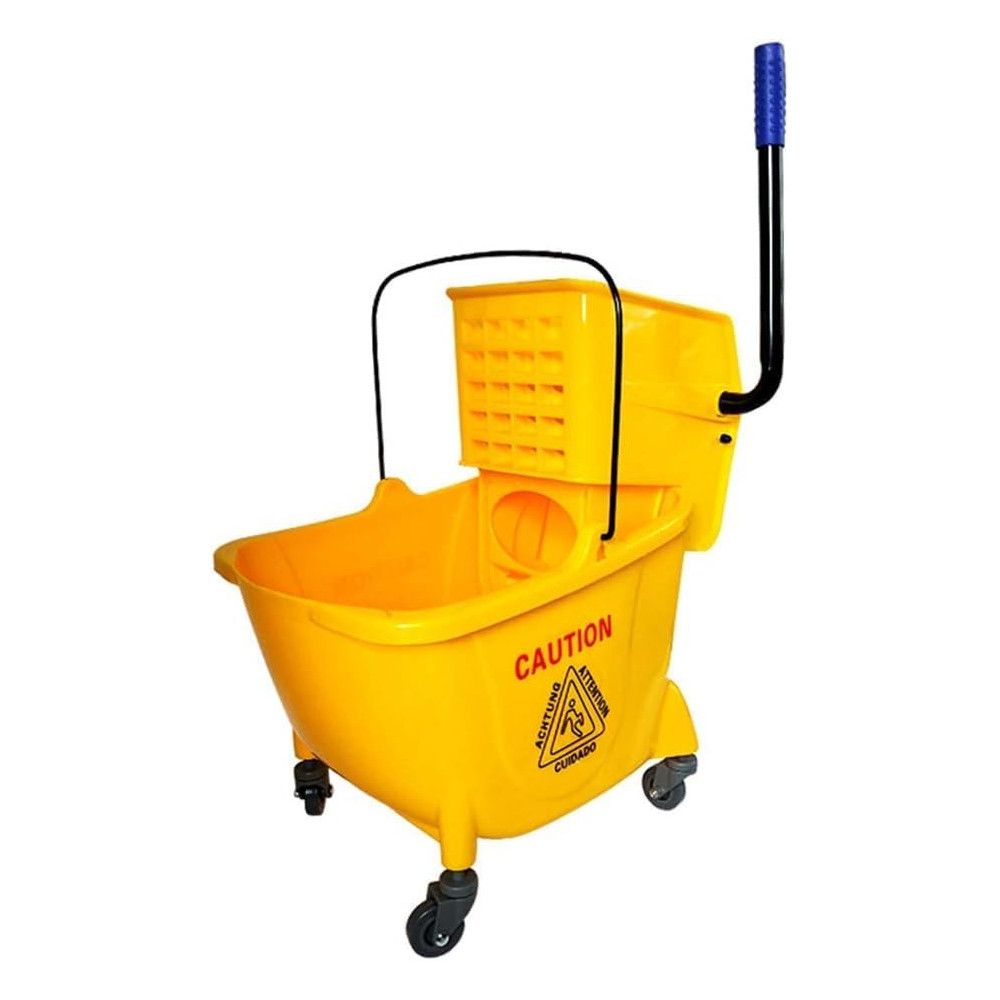 Abbasali 36L Single Mop Wringer Trolley, Commercial Grade Mop Bucket Cart for Cleaning