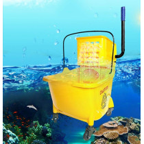 Abbasali 36L Single Mop Wringer Trolley, Commercial Grade Mop Bucket Cart for Cleaning