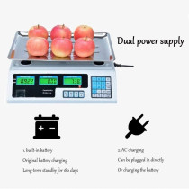 Relaxbx Digital Electronic Price Computing Scale, 40kg Commercial Platform for Fruits And Vegetables, White