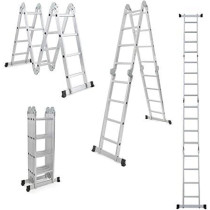 Multi Purpose Folding Aluminum Extension Ladder, 4 x 5.6 Meters