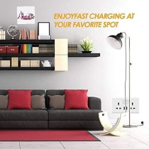 Abbasali 2 USB Wall Socket with Double Switch And Tamper Resistant Duplex Receptacle, White